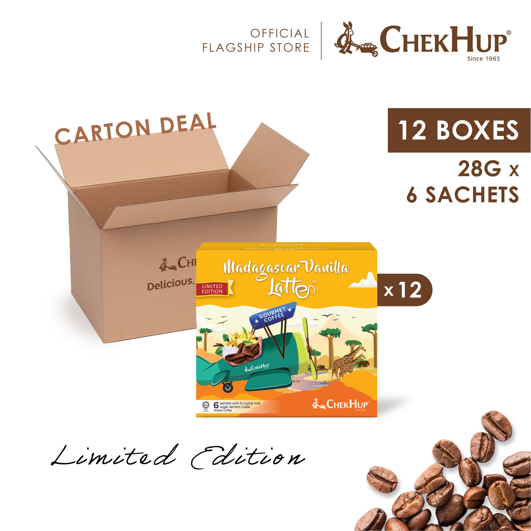 Limited Edition Chek Hup Madagascar Vanilla Latte (28g x 6s) [Bundle of 12]