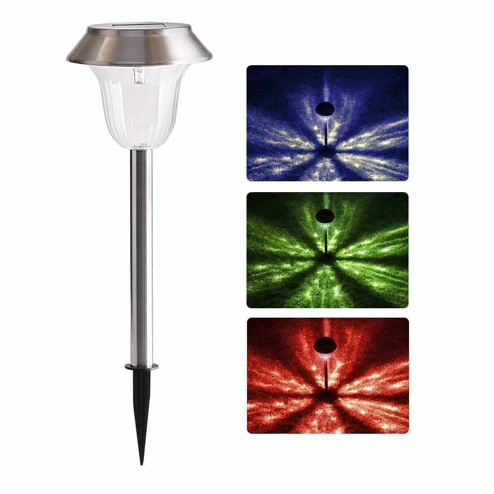 Best Selling 8 Pack Solar Garden Lights Outdoor Stainless Steel Color Changing LED Pathway Lamp Garden Decoration Landscape Lighting for Patio, Lawn, Yard Walkway (Multicolor)