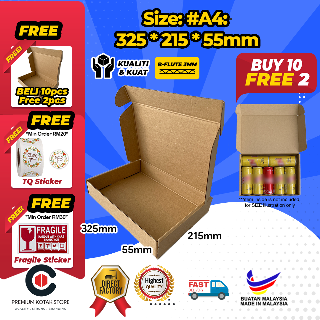 A4 A5 Gift Packaging Box Kotak Hadiah Pizza Box big small Packaging Box Packing Box Courier Box Mailer box 盒子