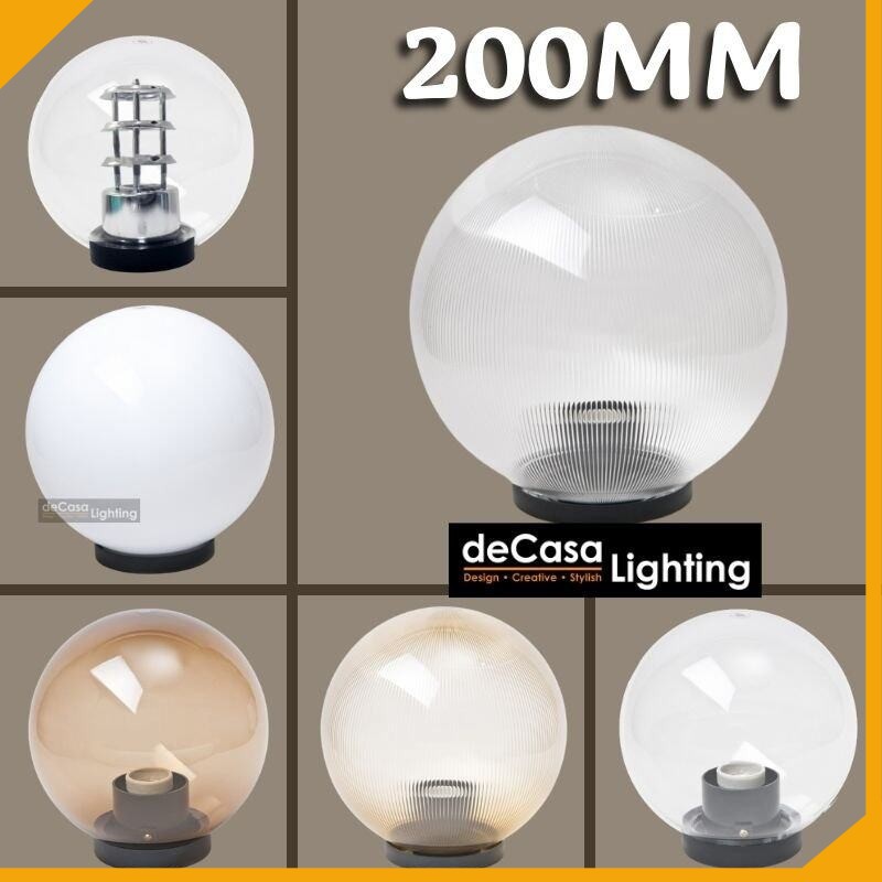 200m outdoor Globe Light / Outdoor Gate Light For Pole (Opal) DECASA Outdoor pillar Light Outdoor Opal Globe White Colour Lampu Pagar (GLOBE-OPAL-200)