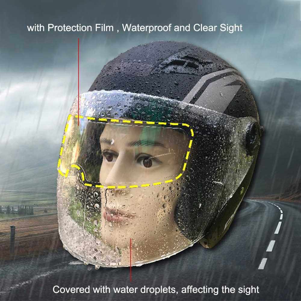 Motorcycle Helmet Waterproof Lens Film, Universal Rain and Fog Protection Film, Transparent Lens Sticker Helmet Anti Fog Film Visor Shield (Standard)