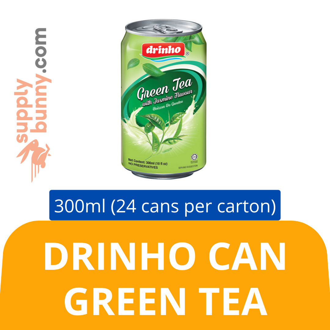 Drinho Can Green Tea (300ml X 24 cans) (sold per carton) 顶好罐装绿茶饮料 PJ Grocer Teh Hijau Tin