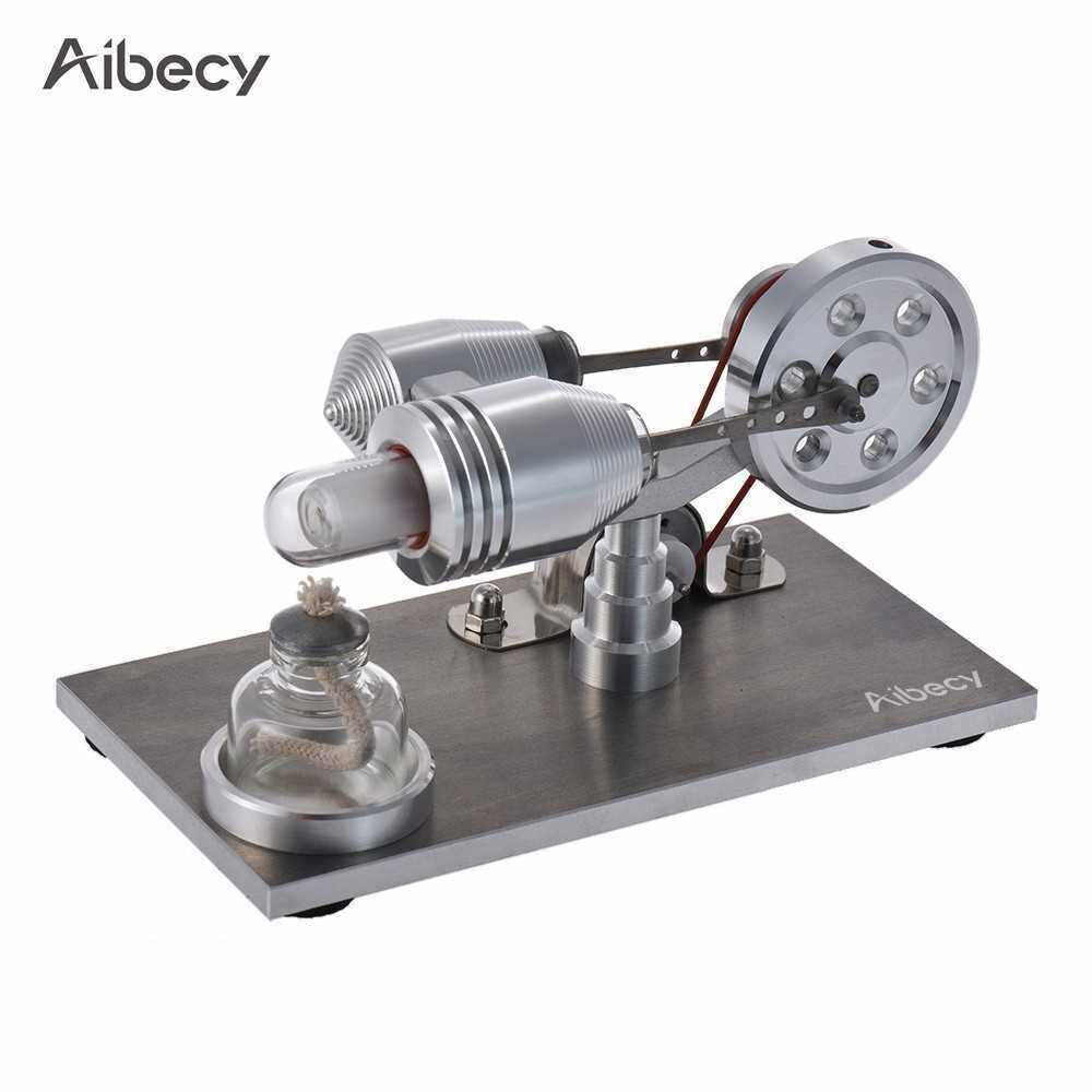 Aibecy Mini Hot Air Stirling Engine Motor Model Heat Power Electricity ...