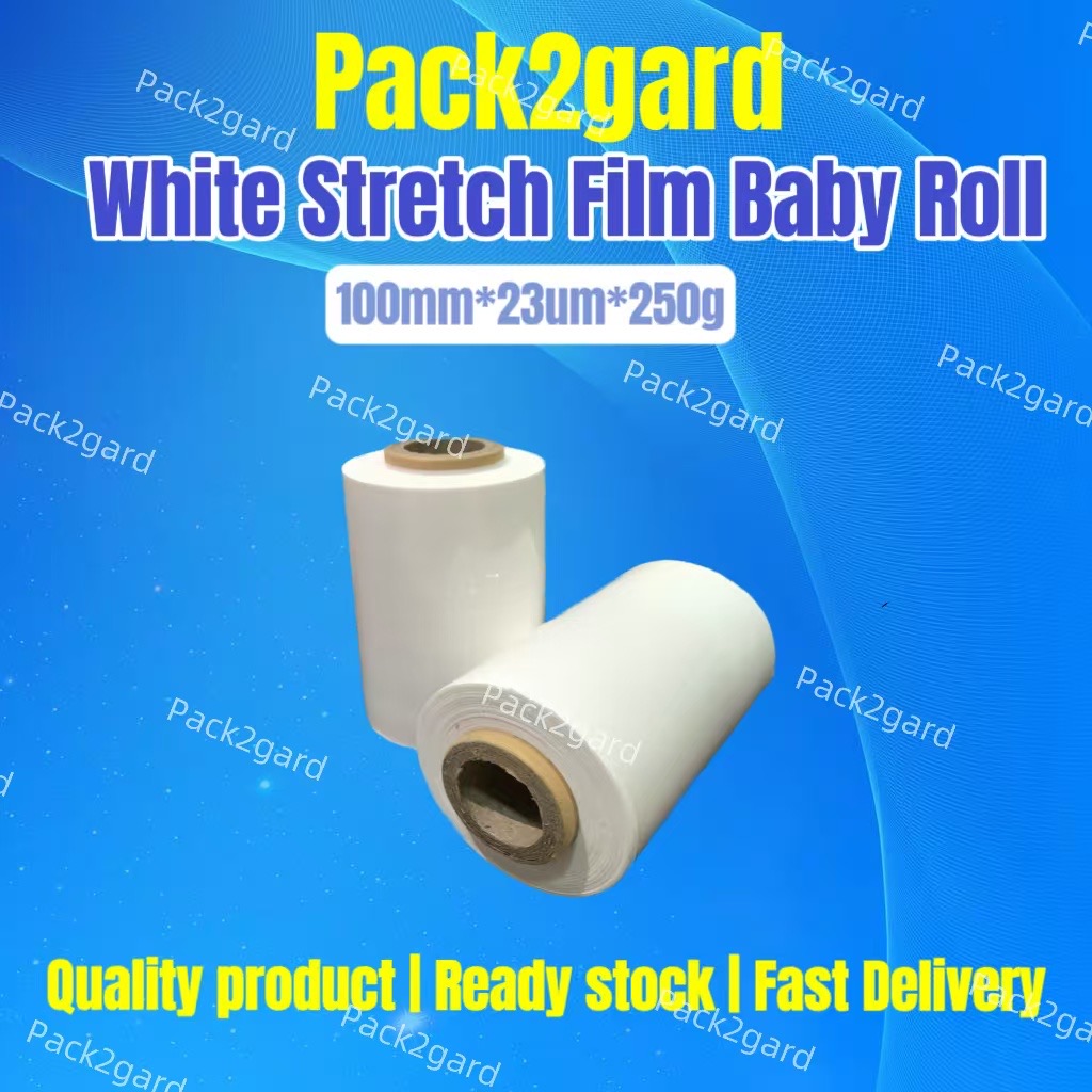 Pack2gard Stretch Film Baby Roll Semi-Transparent Red/Yellow/Blue/Green/White /100mm x 250gm x 23 micron