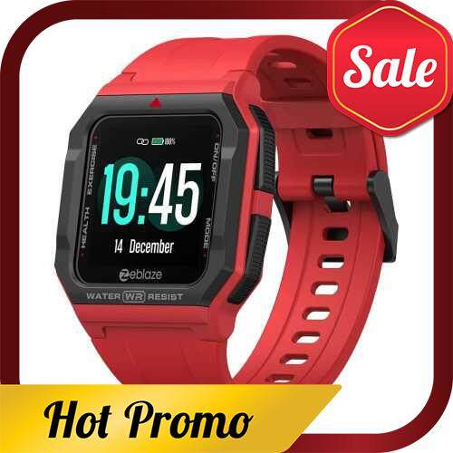 Zeblaze Ares Smart Watch Retro Ultra-Light Watch 1.3-Inch IPS Screen BT5.0 30M Waterproof Fitness Tracker Sleep/Heart Rate/Blood Pressure Monitor Multiple Sports Mode Smart Reminders Strong Endurance Preset/Custom Dials Compatible with Android iOS (Red)