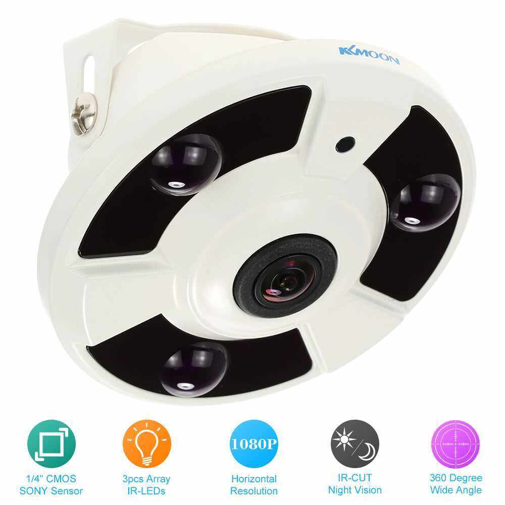 KKmoon HD 1080P 1.7mm Fisheye 360 Panoramic Security CCTV Camera Home Surveillance NTSC System (P)