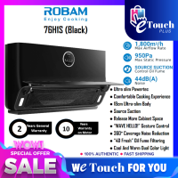 Robam Ultra Slim Cooker Hood Gesture Control I 1800M3/hr with Turbo Function I Noice Reduction I Powertec Range Hood ROB-76H1S (76H1S)