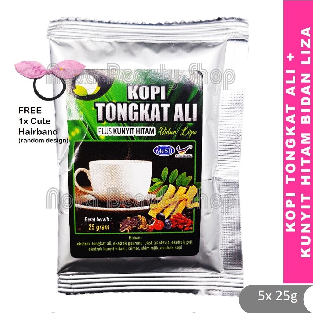Kopi Tongkat Ali Plus Kunyit Hitam Bidan Liza (5 Sachets X 25g) Tongkat