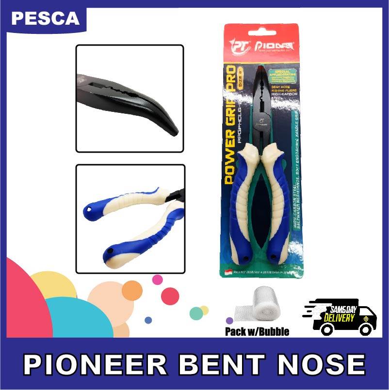 PESCA - PIONEER Power Grip Pro (PPGPHCLG-201) Bent Nose Fishing Pliers Pioneer Fishing Plier Fishing Tool