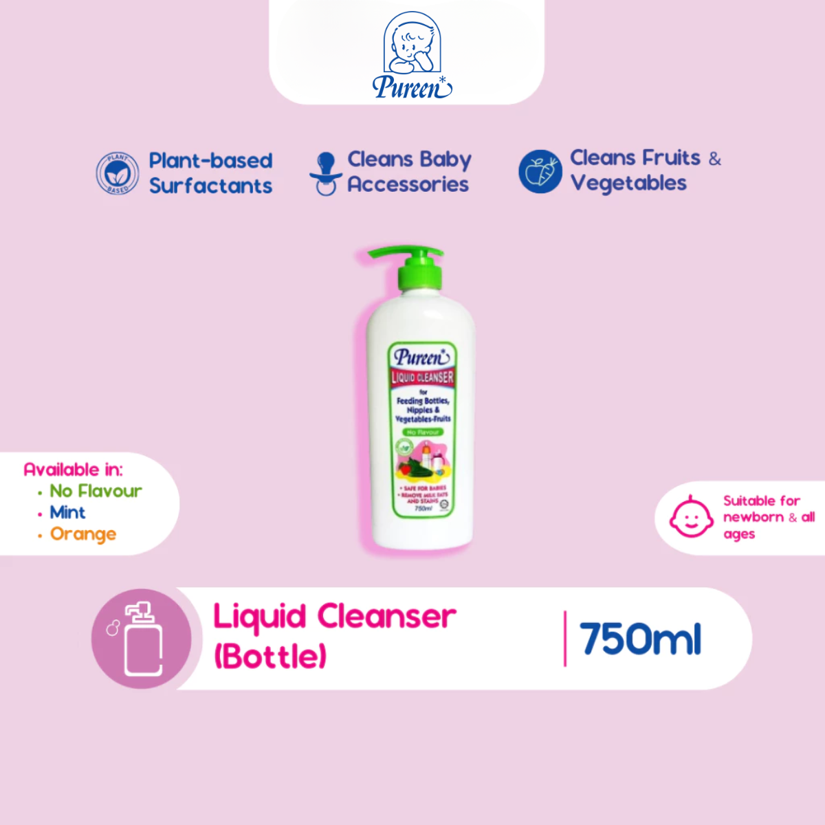 PUREEN LIQ.CLEANSER (NO FLAVOUR) 750ML