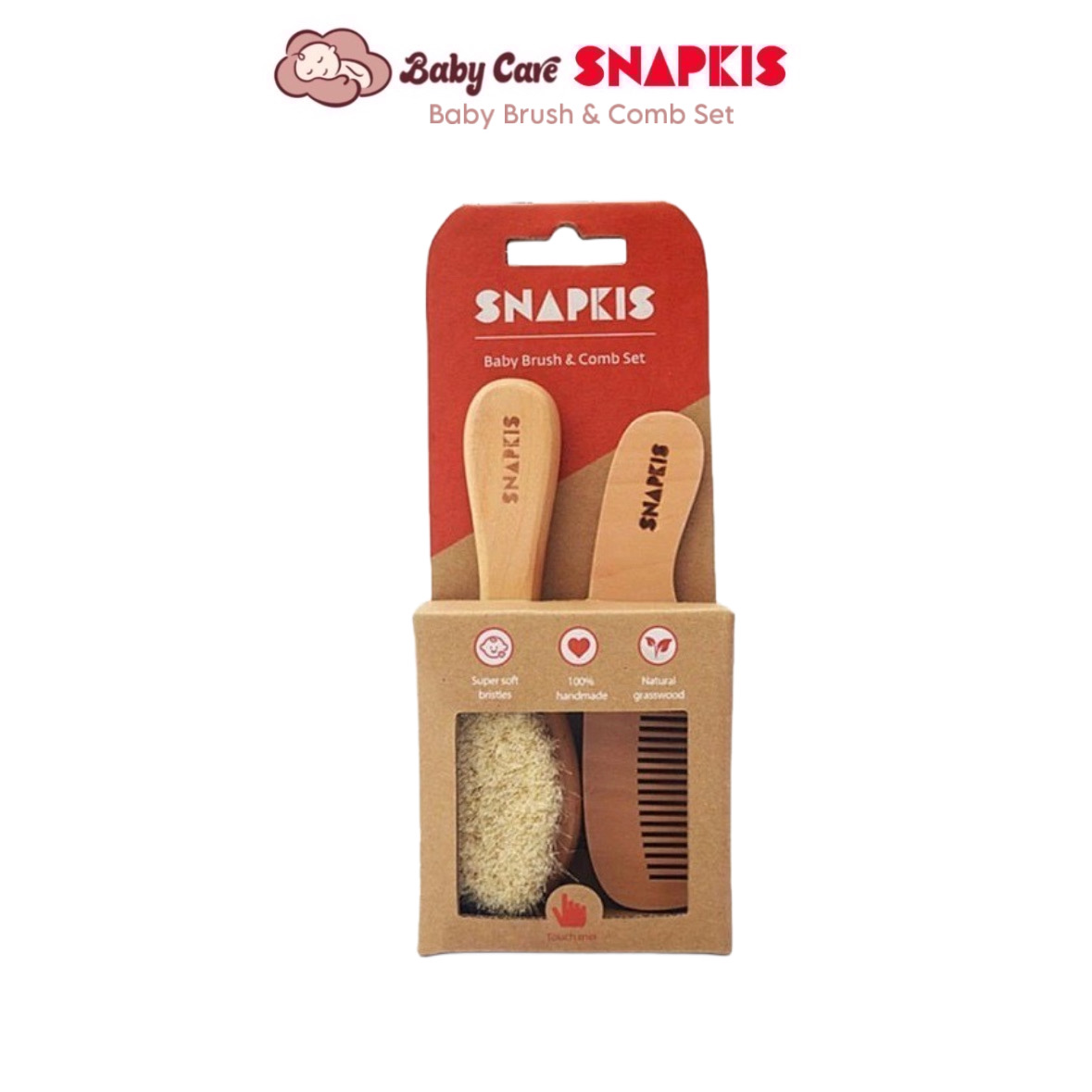 Snapkis Baby Wooden Brush & Comb Set