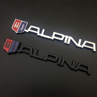 Hot 1pc 3D METAL ALPINA CHROME BADGE DECAL REAR TRUNK EMBLEM Sticker