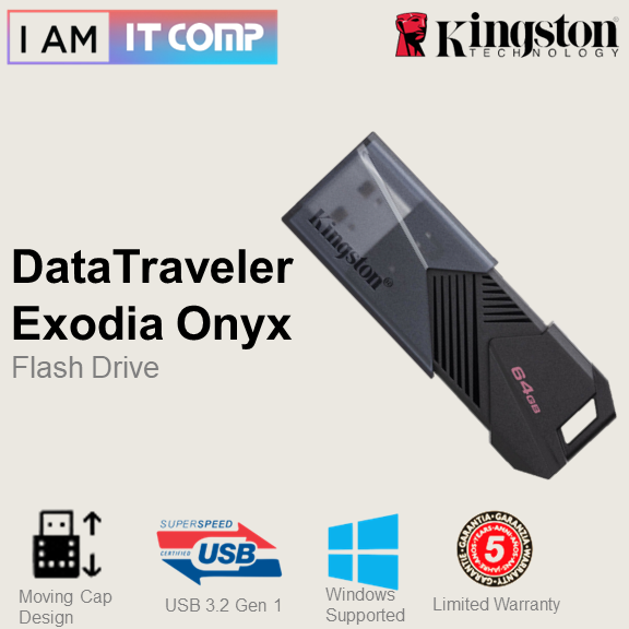 Kingston DataTraveler Exodia Onyx DTXON USB 3.2 Gen 1 USB Drive Pendrive