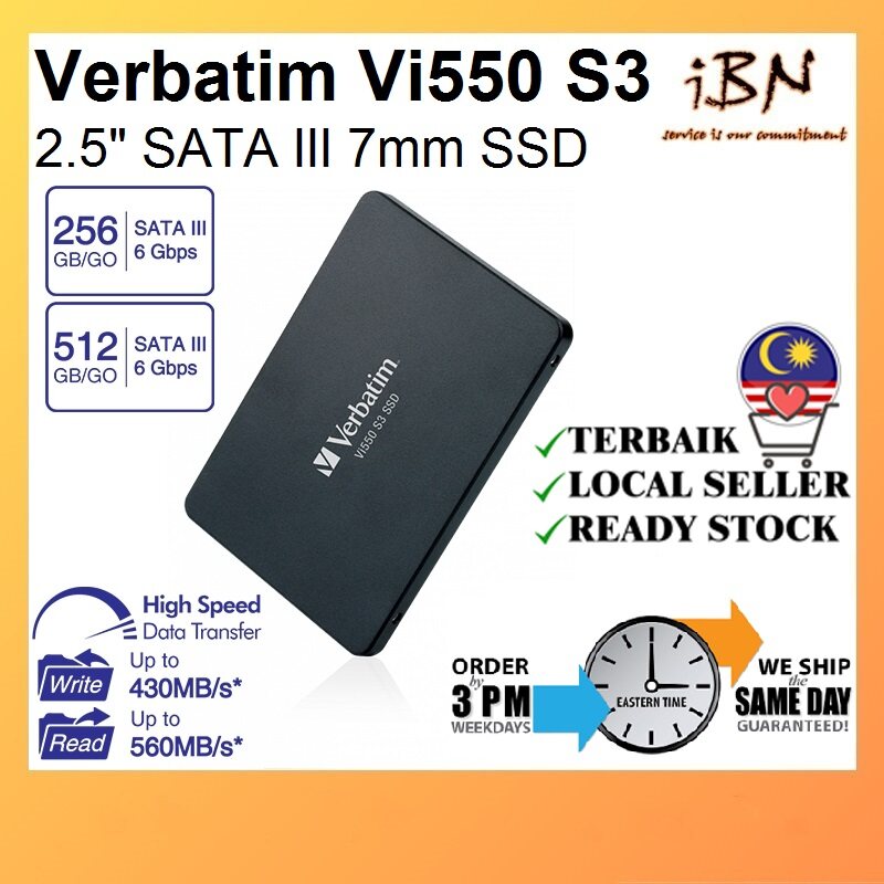 Verbatim Vi550 S3 256GB / 512GB 2.5" SATA III 7mm Internal SSD