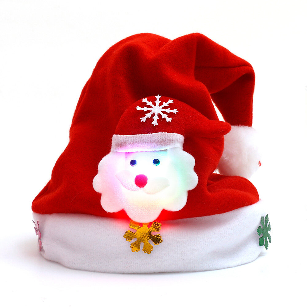 【♡Lovely girls house♡】Merry Christmas Hat Light Up LED New Year Navidad Cap Snowman ElK Santa Claus Hats For Kids Children Adult Xmas Gift - 7