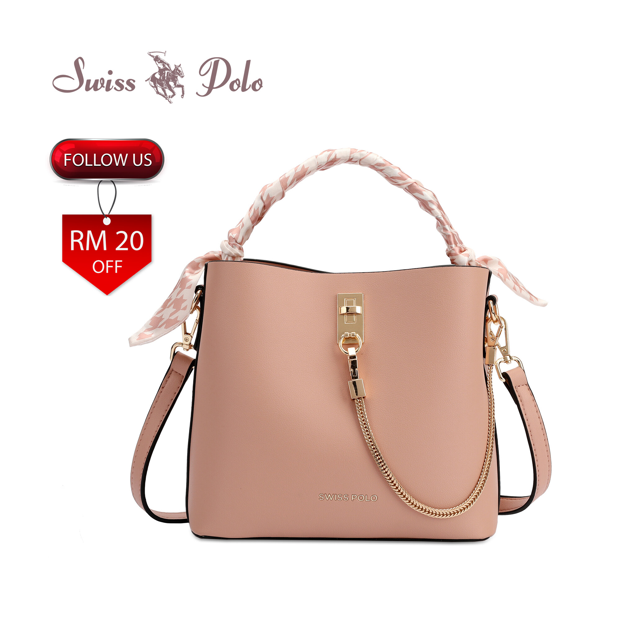 SWISS POLO Ladies Top Handle Sling Bag HCR 9687-4 PINK
