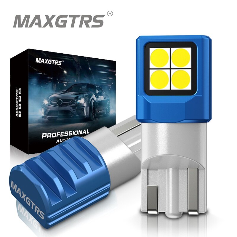 Maxgtrs t10 led lamp w5w 168 194 led bulb license plate light 6000k super bright warm white ice blue 3030 car interior reading lights