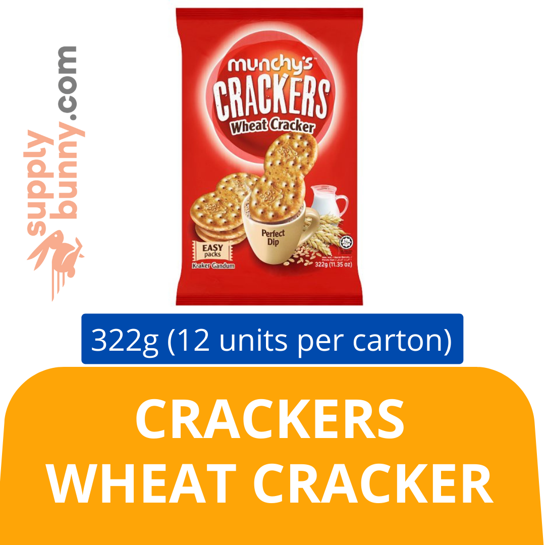 Crackers – Wheat Cracker (322g X 12 packs) (sold per carton) 麦片梳打饼干 PJ Grocer Biskut Crackers Gandum