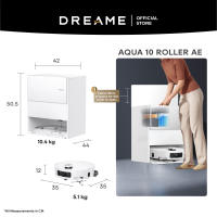 Dreame Aqua10 Roller AE Robot Vacuum Mop | 30000Pa Industry Leading Suction 100°C ThermoHub Roller Self-Wash AquaRoll Fresh Water Mopping 270mm 0 Hair Tangle DuoBrush 4cm EasyLeap Obstacle 100-Day Auto-Empty Alexa Siri Google