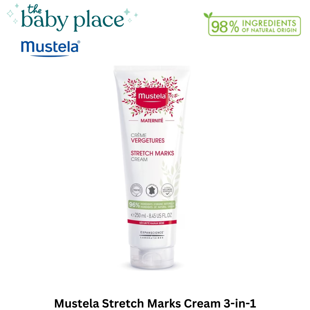 Mustela Stretch Mark Cream 3-in-1 Fragrance Free 150ml | Prevent & Reduce Pregnancy Stretch Marks