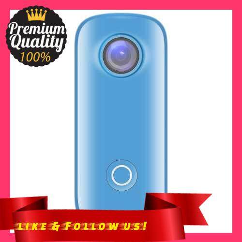 People\'s Choice SJCAM C100+ Mini Action Camera 2K 30fps Video Digital Camera 30M Waterproof Magnetic Body Built-in Rechrageable Battery WiFi Connection APP Sharing with Waterproof Case Back Clip Lanyard (Blue)
