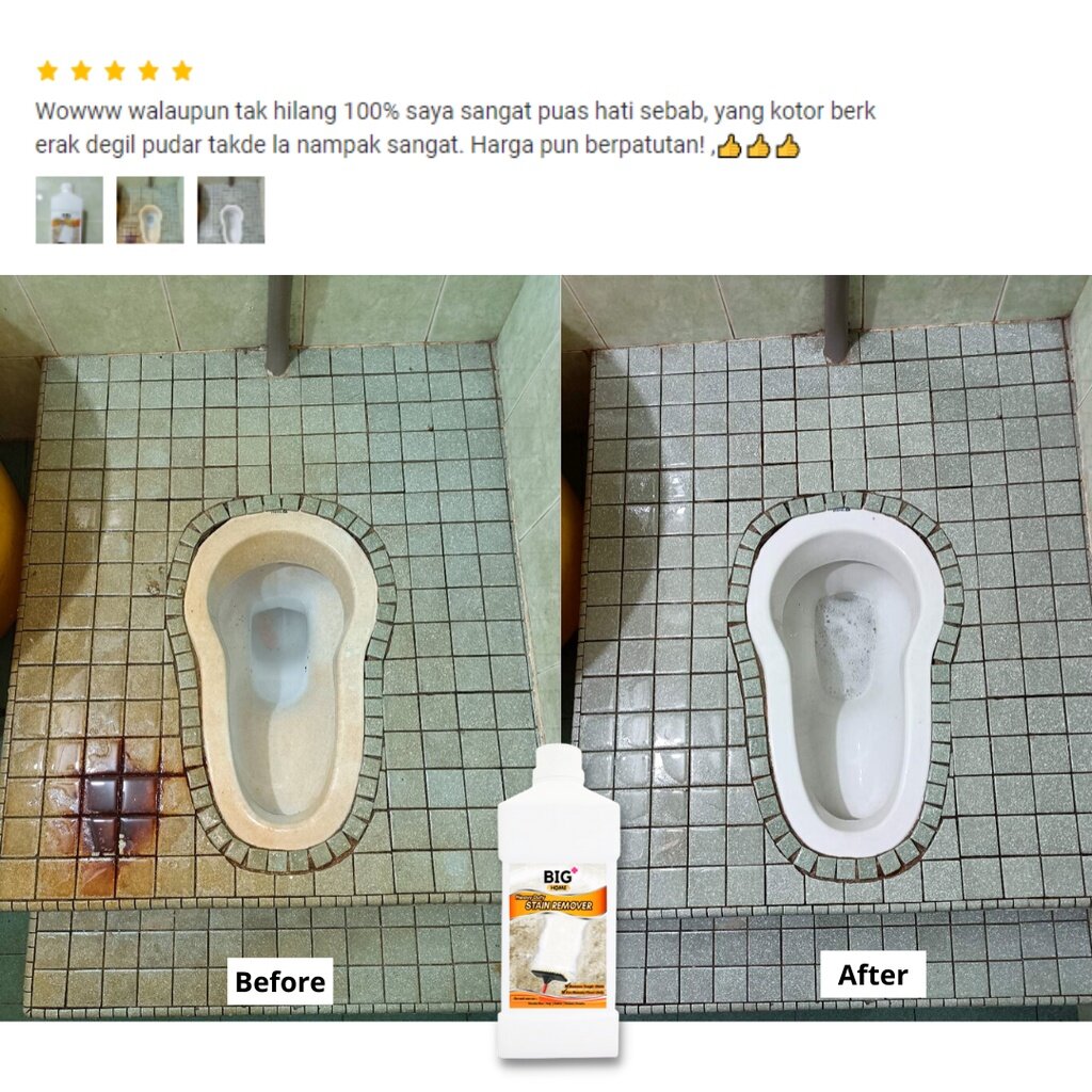 BIG+ Heavy Duty Stain Remover (2x1000ml) Toilet Floor Cleaner Liquid
