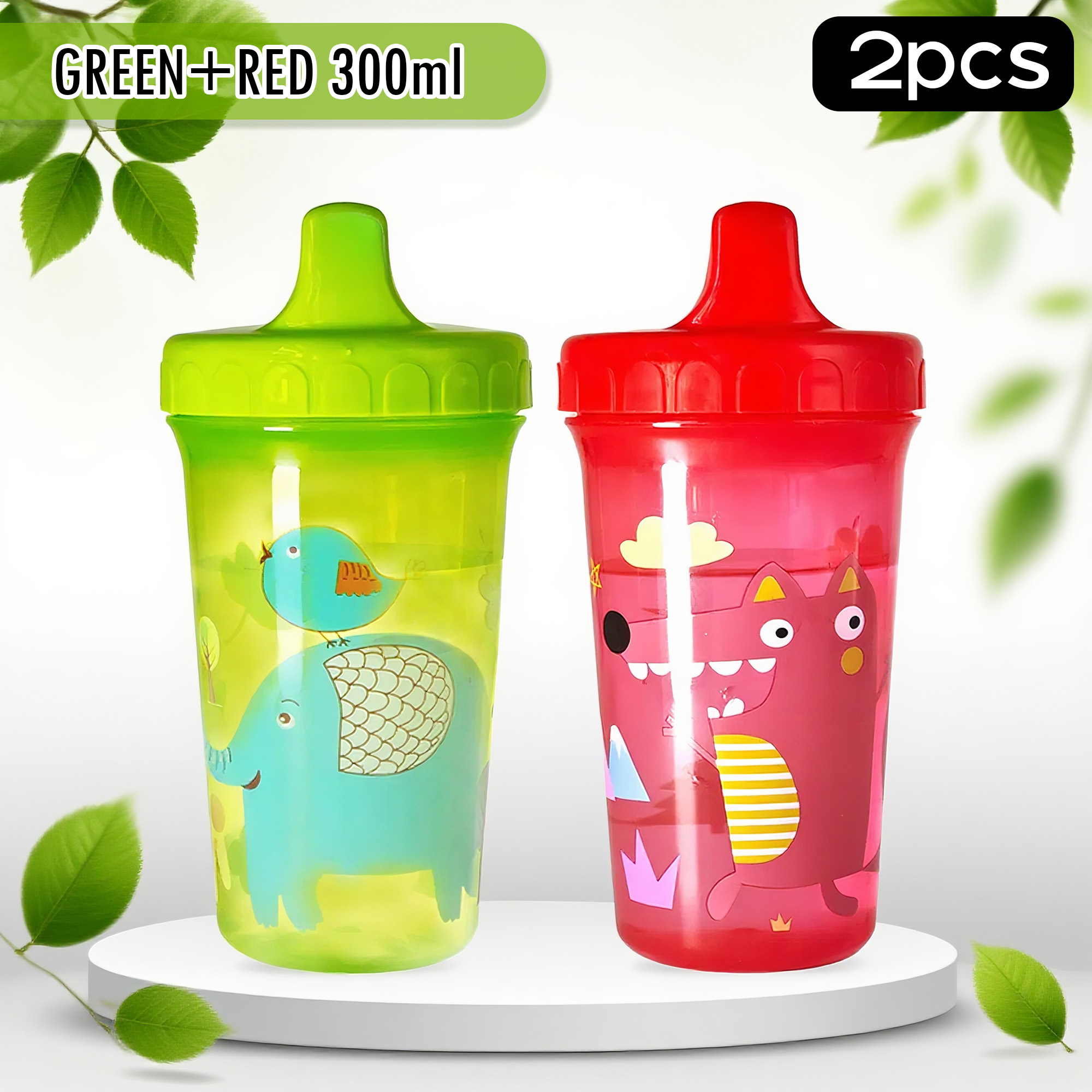 300ml cute duckbill water cup containing silicone pad inverted without water leakage BPA free