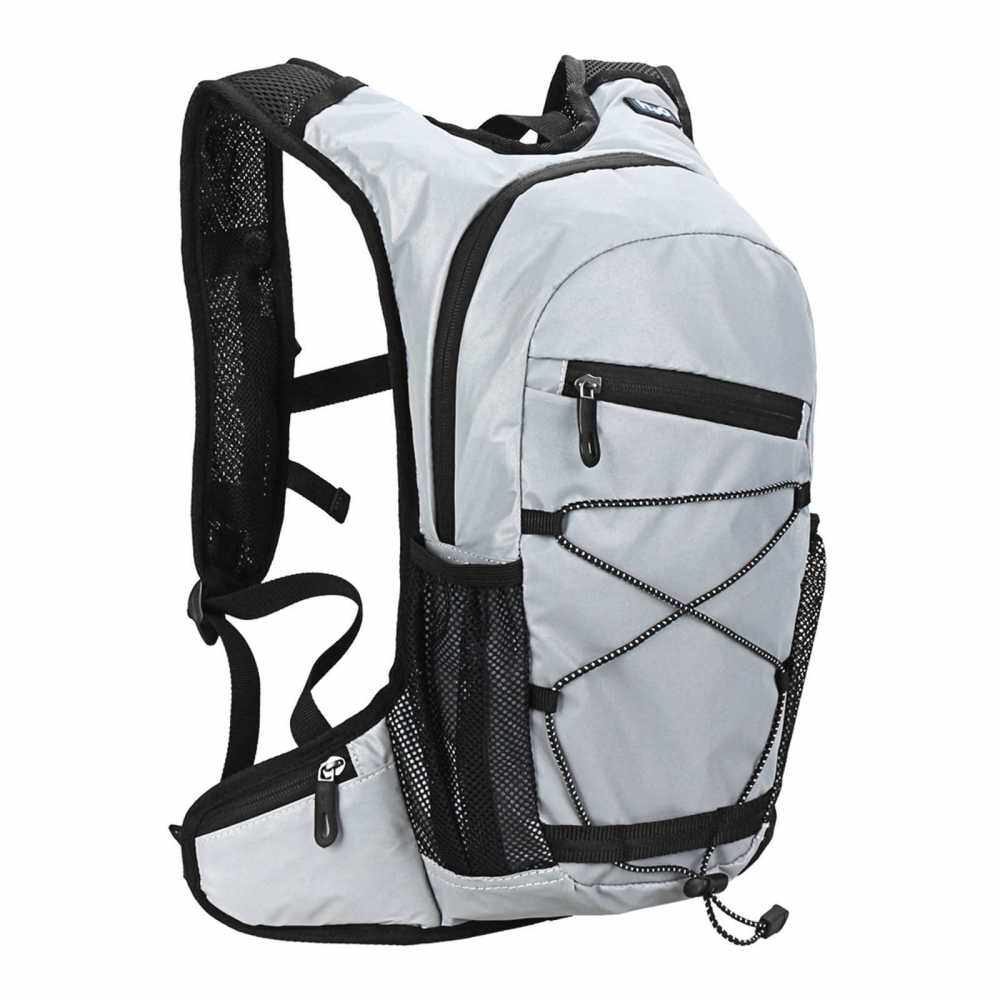8L High Visibility Reflective Cycling Hydration Backpack Outdoor Sports Running Hiking Backpack Travel Daypack Shoulder Bag (Grey)
