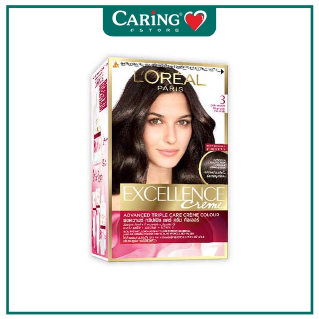 LOREAL EXCELLENCE CREME HAIR COLOUR - 3 NATURAL DARK BROWN