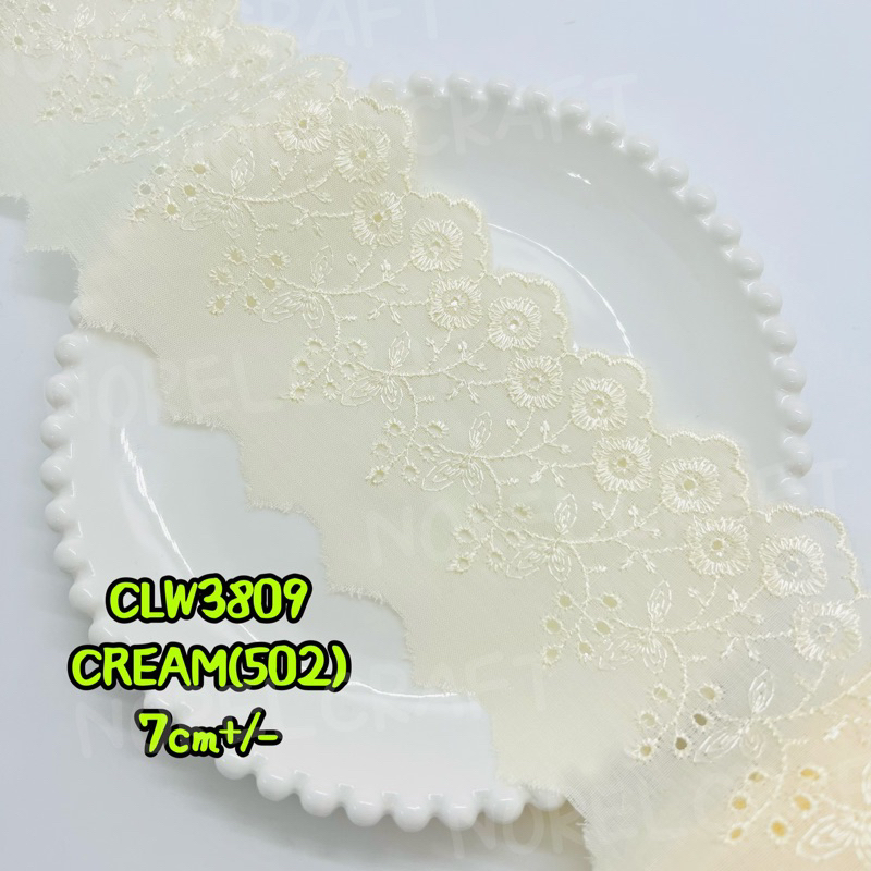 CLW3809[1METER]7CM-TC COTTON LACE/TC LACE/COTTON LACE/RENDA COTTON/RENDA KAIN/RENDA SULAM/EMBROIDERY LACE