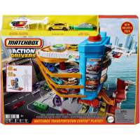Matchbox Action Drivers Transportation Center With A 1:64 Scale Taxi Boat Helicopter & Food Vendor Accessory (HXL47)
