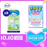 [Bundle of 8] Dr. P Value Level 6 Absorbency Adult Tape Diaper M10/ L9/ XL8 - 2x Skin Protection with Quick Dry