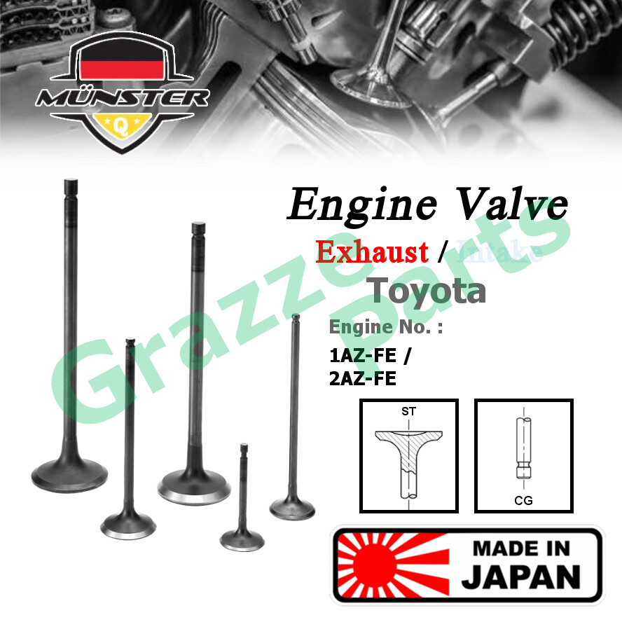 (4pc) Münster Engine Valve Exhaust (29.5mm) 13715-28010 for Toyota Alphard Vellfire ANH10 ANH20 Ipsu