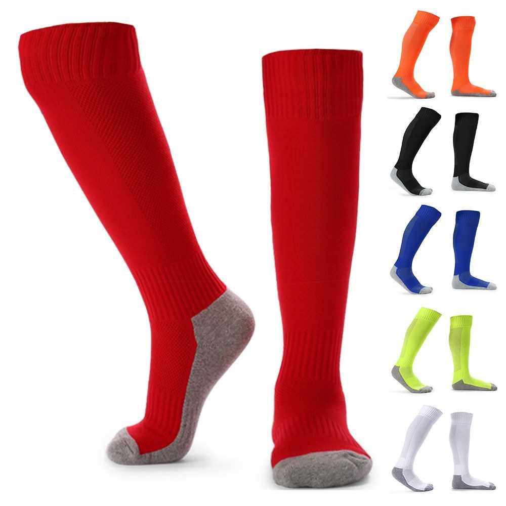 Kid's Breathable Football Socks High Tube Socks Over Knee Sports Socks for 8-14 Boys Girls (Black)