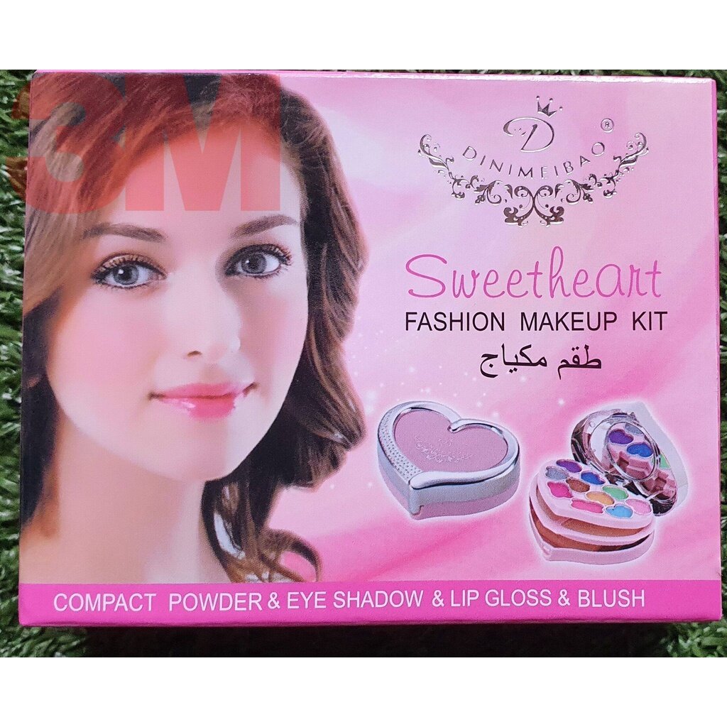 [ Crazy Sale Limited Time Offer ] Sweetheart Cosmetic Dinimeibao makeup kit (4 in 1)Compact powder & eye shadow & lip gloss & rouge