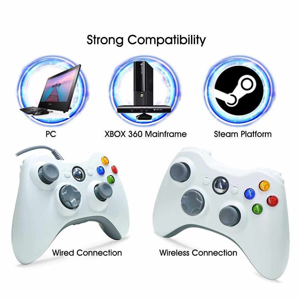 360 Wired Game Joystick Computer Laptop PC Game Controller Console Game Pad Joypad Win 10 Games Accessories (White)