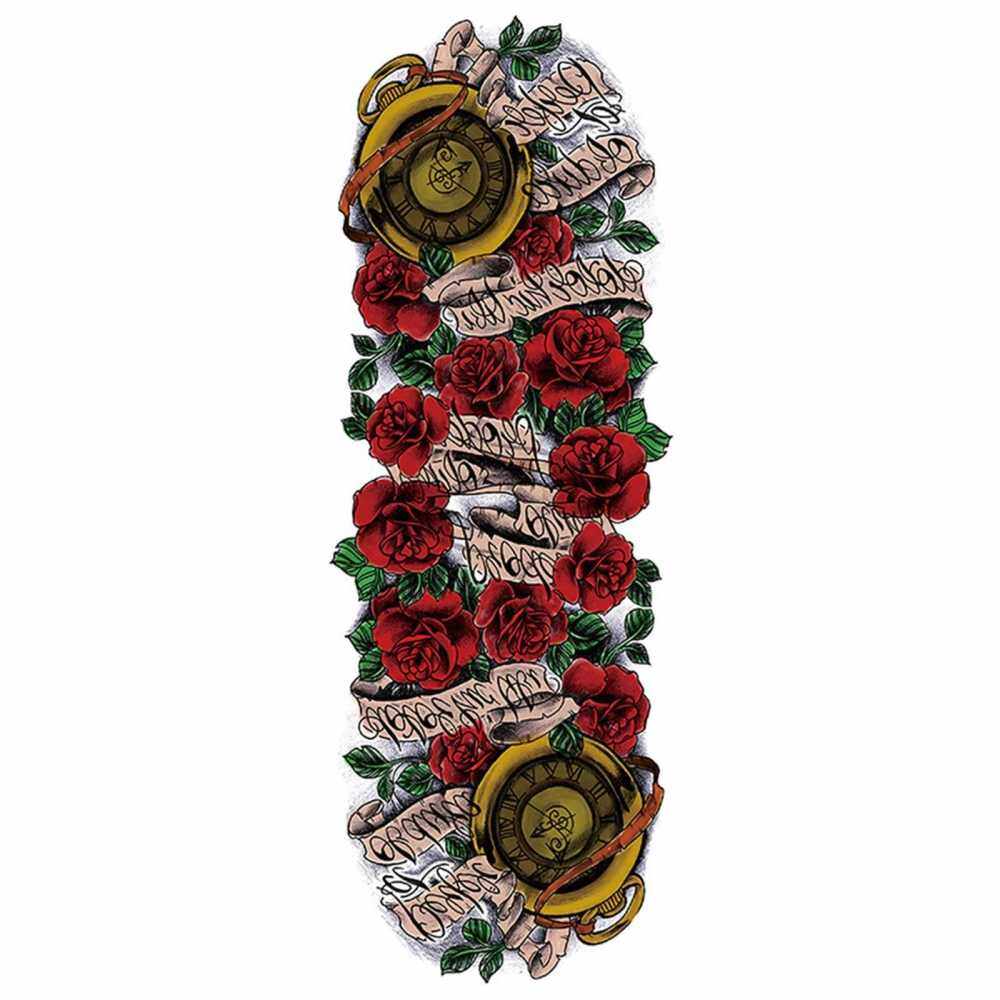 1 Sheet Full Arm Temporary Fake Tattoos Sticker Large Arm Sleeve Tattoo Waterproof Tattoos Large Vine Peony Flower Rose Tattoo Stickers for Men and Women (Multicolor)