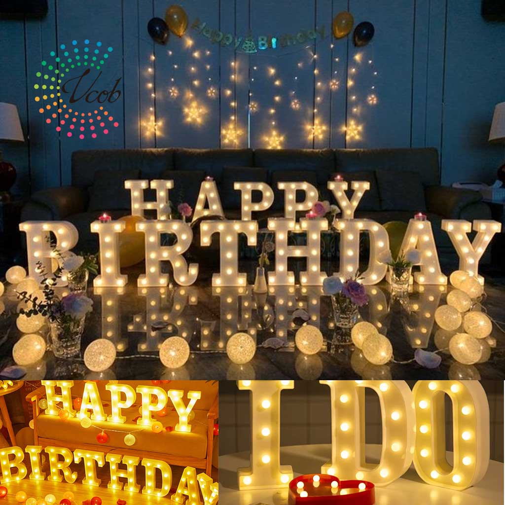 Vcob LED Alphabet Letter Number Light Decorative Birthday Wedding Party Home Decor