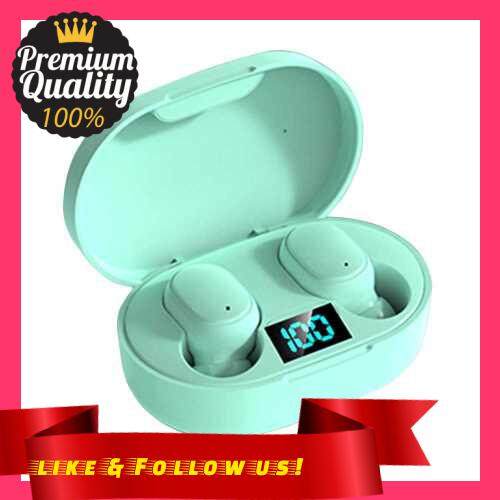 People\'s Choice E6S BT5.1 Wireless Earphones 6D HiFi Stero Sound IPX4 Waterproof Sweatproof In-Ear Earbuds Smart Touch Control Dual Channel Call Type-C Bass Sport Headset Compatible with Andriod iOS And Other BT Devices For All Smartphones (Green)