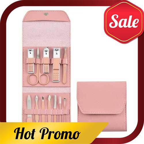 16pcs Manicure Pedicure Set Finger Toe Nail Clippers Scissors Grooming Tool with Leather Case Kit for Women Men (Rose Gold)