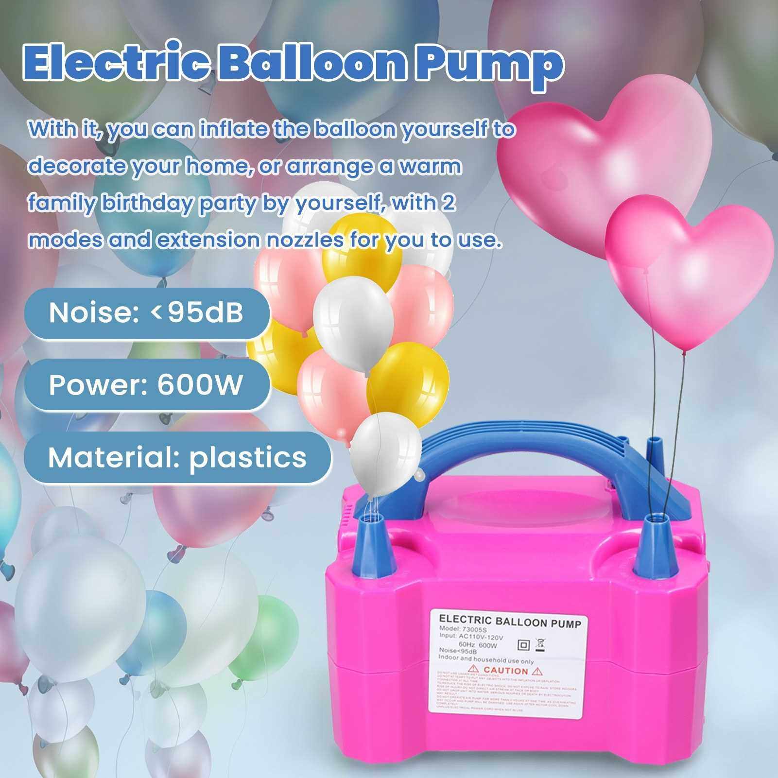 73005S 600W Electric Balloon Pump Inflator Dual Nozzle Balloon Pump