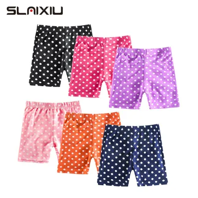 SLAIXIU Cotton Kids Girls Shorts Elasticity Polka Dot Candy Colors Girl Short Pants for 3-10 Years Children Underpants (1pcs)