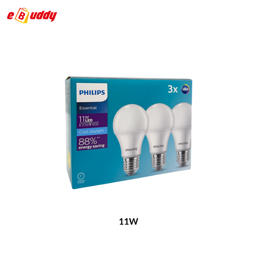 PHILIPS Multipack LED Essential Bulb 9W 11W 13W Daylight 6500K ( 3 pcs )
