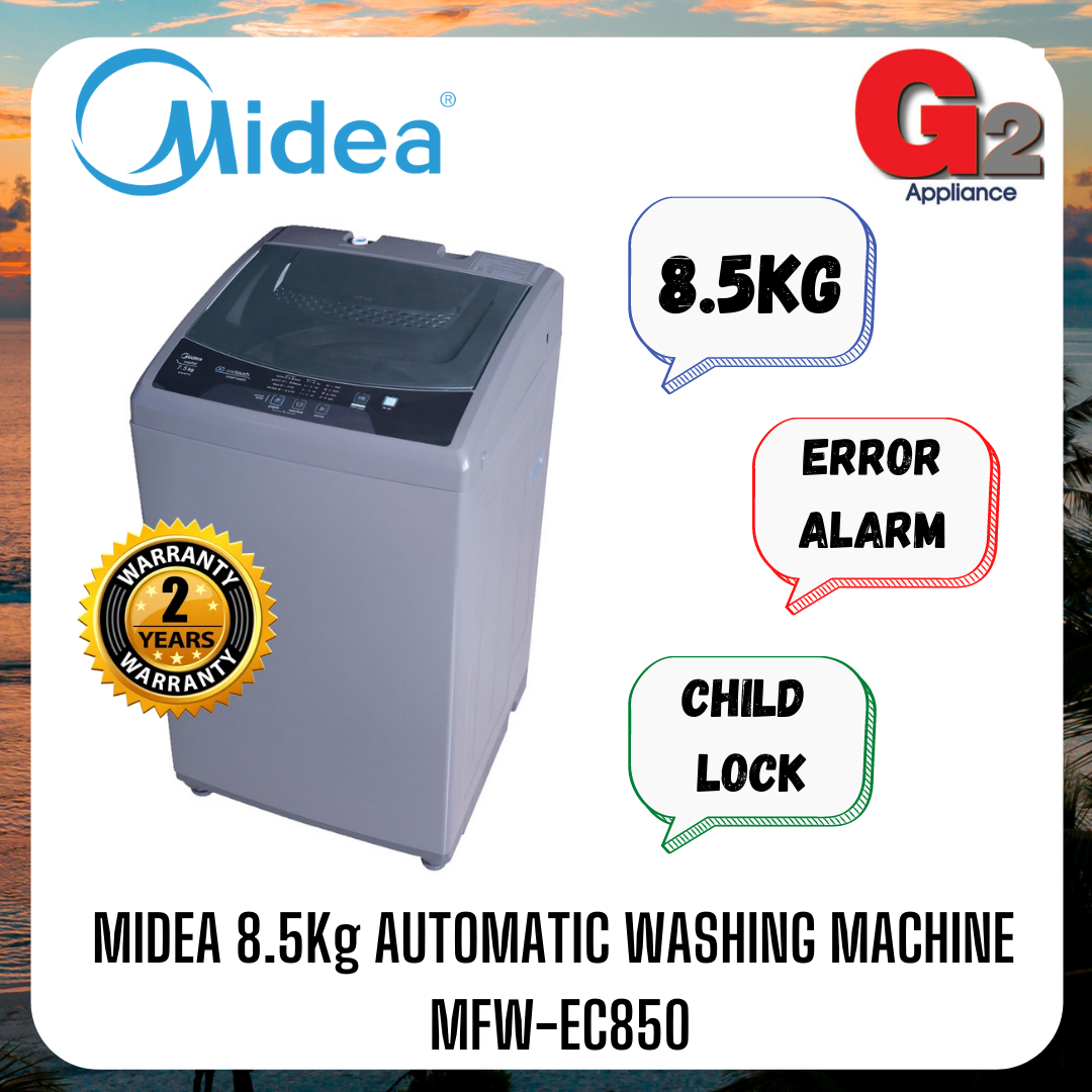 MIDEA WASHING MACHINE AUTOMATIC 8.5KG [MFW-EC850] - MIDEA WARRANTY MALAYSIA