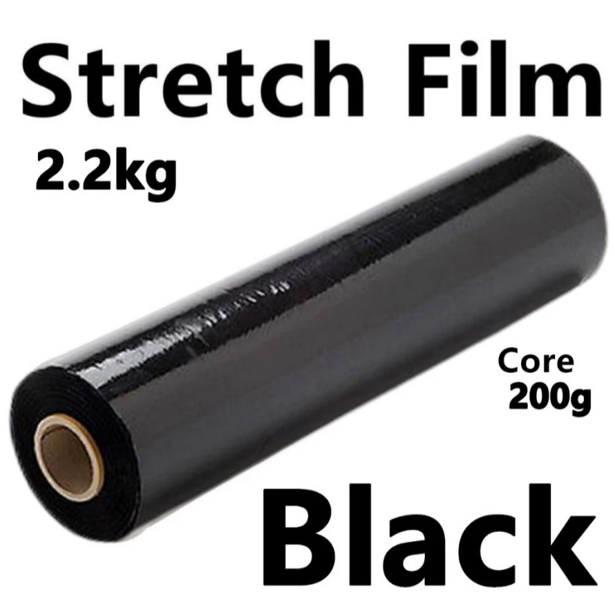 500mm Stretch Film Clear Black 2.2kg 23mic Plastic Wrapping Clear Transparent Hand Roll Wrapping Packaging Roll Cling Wrap