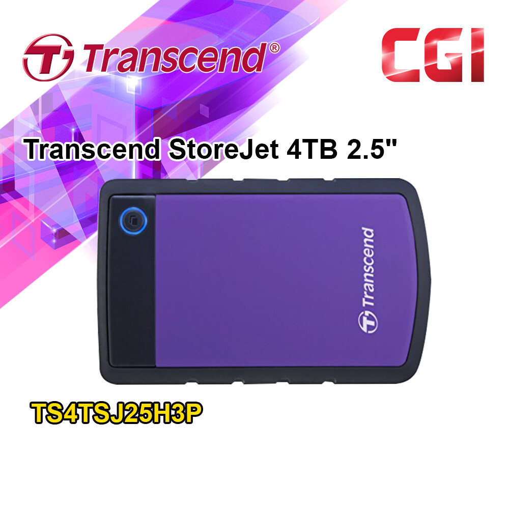 Transcend 4TB StoreJet 25H3P 2.5" USB 3.0 Portable Hard Drive (TS4TSJ25H3P)