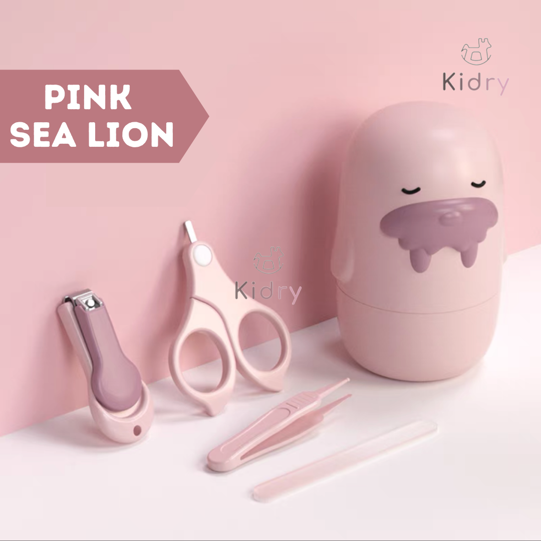 4 in 1 Baby Manicure Kit Cute Nail Clipper Cutter Scissors File Tweezers Infant Children Newborn | Pengetip Kuku Bayi