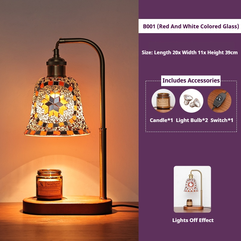 Bohemian style aromatherapy candle table lamp birthday gift bedroom bedside lamp American romantic decorative aromatherapy lamp