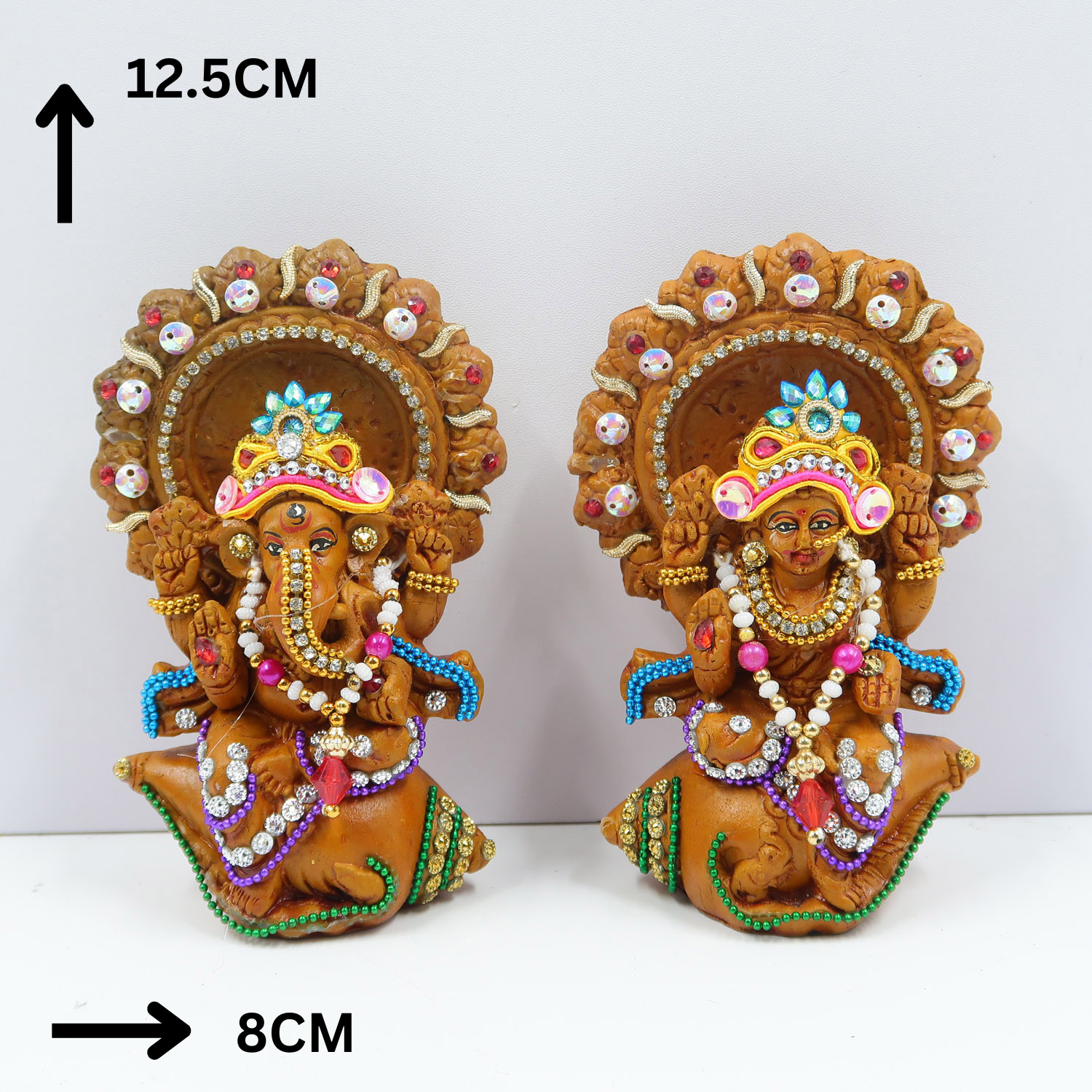 Lakshmi Ganesh Idol Set Marble Resin for Pooja Gift Showpiece Vastu Home Decor
