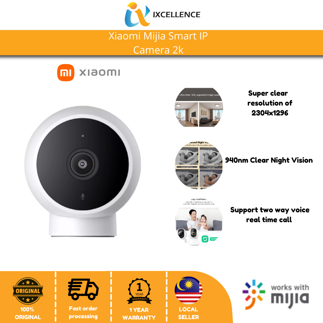 [IX] XIAOMI MIJIA HOME SECURITY CAMERA 1296P STANDARD VERSION WATERPROOF PTZ NIGHT VISION CCTV (WHITE) MJSXJ03HL